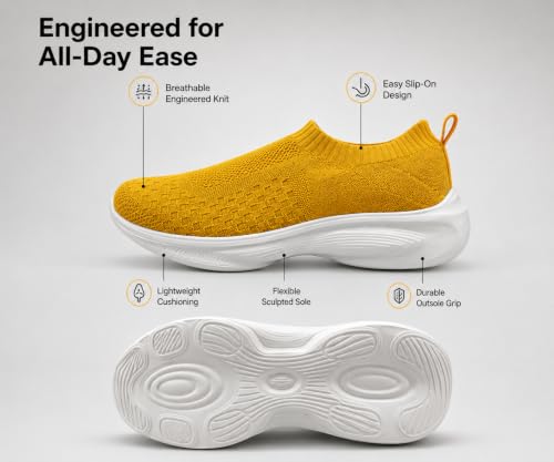 Image of Kraasa Trial Running Shoes with Lightweight Memory Insole | Breathable, Anti-Skid Knit Sneaker, Walking & Gym Shoes