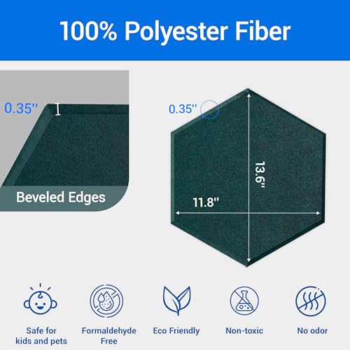 Image of Acoustic Panels, Magrowill 12-Pack Soundproof Wall Panels 14 X 12 X 0.4 Inches, Sound Absorbing Panels with Full Self-Adhesive, Interior Wall Decor Felt Tiles Board
