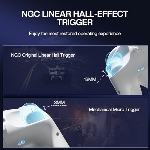 Image of NYXI Wizard 2 Wireless Switch Controller, TMR Hall Joystick Wireless Controller, Adjustable Triggers, NFC, Programmable Buttons, 6-Axis Gyro,HD Rumble for Switch /NGC /Wii /PC