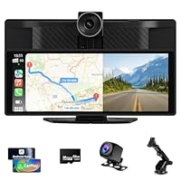 10,26 Zoll Carplay Display - Wireless Android Auto Car Play Display mit 4K Dashcam 1080P Rückfahrkamera IPS Touchscreen Bluetooth Mirror Link Split Screen FM Radio/AUX 64G TF