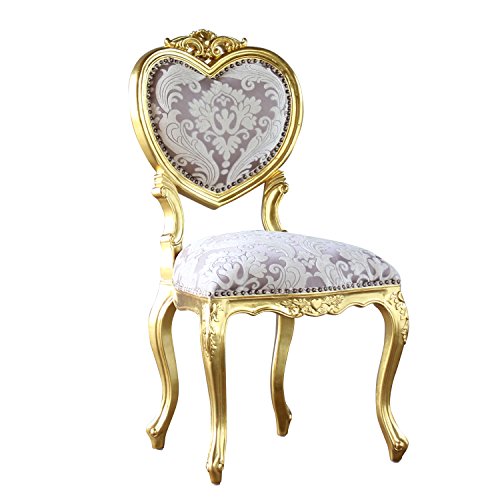 ソファ専門店 モデュロール (1人掛け 幅50cm 奥行52cm 高さ96cm) ハートチェア Mサイズ 6087-F シリーズ ロココ調 ハート型の背もたれ シングルチェア アンティーク風 家具 姫系 プリンセス 大人可愛い 椅子 猫脚 彫刻 ダイニング