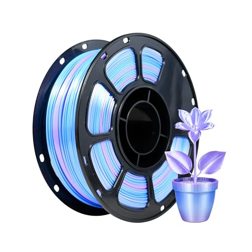 iBOSS Silk PLA+ Gradient 3D Printing Filament, 1KG Spool 1.75mm Silk Shiny Purple Blue Gradient Printer Filament 2.2lb Brighter New Version, Neatly Wound 3D Printing Filament Compatible