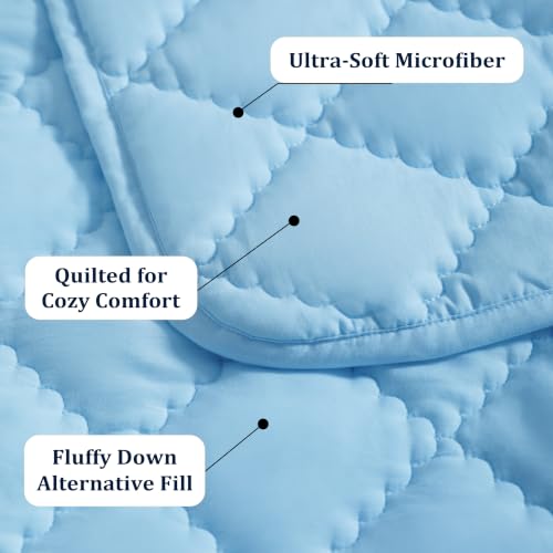 Image of BEDSUM Toddler Quilt 39x47, Microfiber Baby Quilt for Crib, Aqua | Lightweight Toddler Blanket for Boys Girls Nursery, Machine Washable All Season Kid Quilt, Tummy Time Blanket, Stroller Quilt