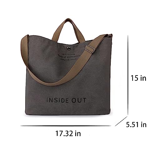 Bolso Tote grande de lienzo para mujer miniatura 6