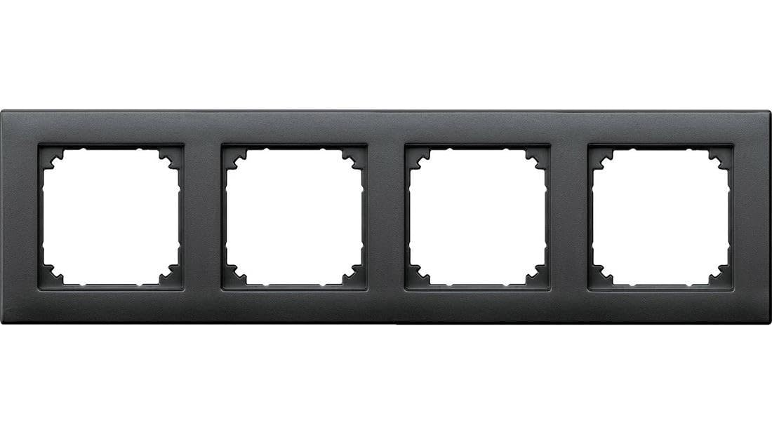 Schneider Electric Charcoal Merten M-Plan 486414 Socket Frame With 4 Parts, Anthracite