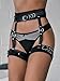 KJSUHFN Women's Garter Belts Punk Leather Adjustable Body Harness (Pure Black, One Size)