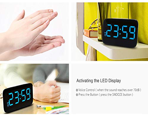 Réveil à LED intelligent à commande vocale et mode snooze intégré