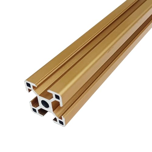 Coavoo 3030 Aluminum Extrusion 46.06 inch / 1170mm Length T Slot Gold 1Pcs, Extruded Aluminum 30mm x 30mm 30 Series T Type Profiles Anodized European Standard Linear Rail Frame 1 Pack