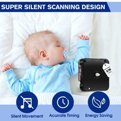 12888 Super Silent Sweep Clock Mechanism, 5/16 Inches - 59/64 Inches Shaft Length Quartz Wall Clock Motor Replacement, Clock Parts Battery Operated (No Clock Hands) #TOP3