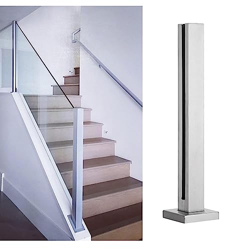 304 Edelstahl Glas Geländersystem für 10 12mm Paneele Außen Balkon Dachboden Gartenzaun Modernes Design Einfache Montage Witterungsbeständig