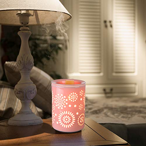 COOSA Ceramic Candle Wax Warmer, Sunflower Pattern Wax Burner,Ideal Gift for Spa and Aromatherapy - Thumbnail 3