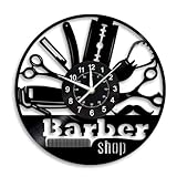 Barber Shop Vinyl Wall Clock Hairdressers Stylists Barbers Hair Stylists Wall Clock 12 inch Black Home Decor Clock for Barber Shop Salon