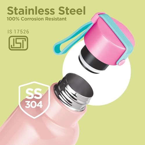 Image of Milton Felice 900 Thermosteel Water Bottle 715 ml, 24 Hr Hot and Cold I Leak Proof Lid, ISI Certified I Vacuum Insulated Flask for Tea, Coffee | Office, Gym, School, Trekking | Travel Bottle I Pink