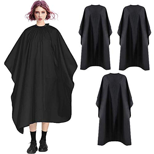 Professional Hair Cutting Cape with Adjustable Metal Snap Closure (3 Pack)