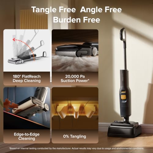 Image of roborock F25 BX Gen 2 Wet Dry Vacuum Cleaner, Cordless Vacuum Mop Combo | 194F Hot Air Flash Drying & Self Cleaning, Zero-Tangle Wet Floor Mop for Hard Floor, 20000Pa Electric Mop with 180 Lie Flat