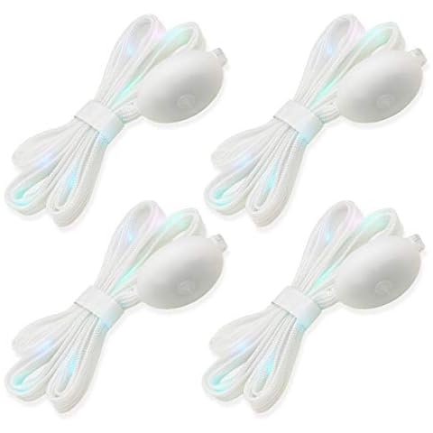 Labewin LED Shoelaces 2 Pairs Soft Nylon Shoelaces with High Visibility for Night Safety When Running, Cycling or Cool Disco Party Cosplay Hip-Hop Dance Cover