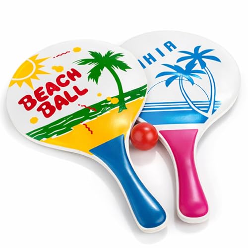 Bat and Ball Set Outdoor Beach Play Set Three-Piece Sports Equipment for Garden Activities Durable Construction for Active Play Suitable for Various Outdoor Environments