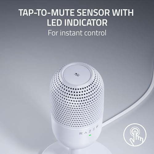 Image of Razer Seiren V3 Mini USB Microphone: Condenser Mic-Supercardioid Pickup Pattern-Tap-to-Mute Sensor with LED Indicator-Shock Absorber-Ultra Compact-PC,Discord, OBS Studio, XSplit-White (Pack of 10)