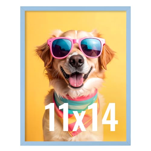 Image of LaVie Home 11x14 Picture Frame for Wall Display, 11 x 14 Blue Picture Frame with HD Plexiglas, 11 by 14 Poster Frame 1 Pack, Display Frame for Vertical or Horizontal, Classic Collection