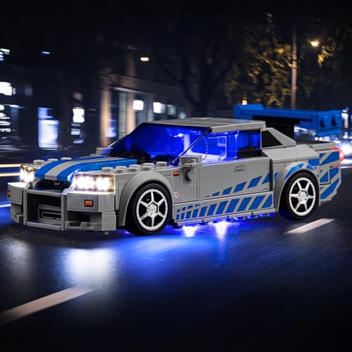 BRICKSHINING LED Lighting Compatible with Lego Fast 2 Furious Nissan Skyline GT-R 76917, Light Kit Compatible with Lego 76917, Giving Light to Model, NOT Included The Model Set?Customized Version?