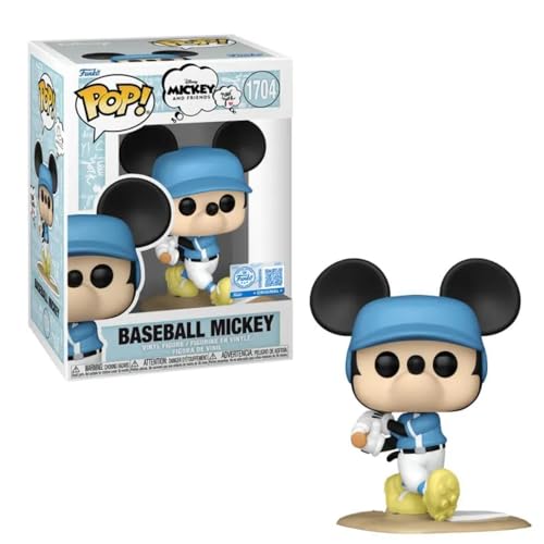 Funko Pop! Disney | Mickey Mouse Baseball Nº1704 | Disney y Sus Amigos | Special Edition | Figura de Vinilo Coleccionable | Edición Exclusiva | FS