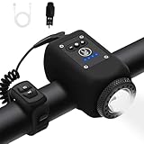 LumiHorn Bike Horn, Bicycle Horn with Large Range Floodlight, Cozy Loft, IPX5 Waterproof Rechargeable Bike Electronic Horn with USB (Black)