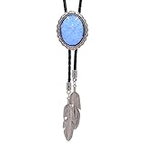 Kissvian Native American Bolo Tie Novelty Artificial Sapphire Necktie for Men