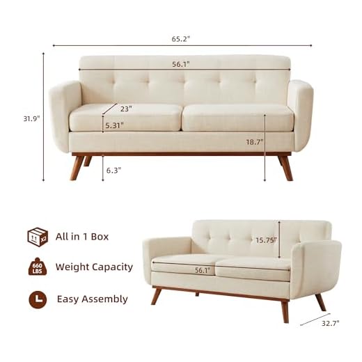 Kingfun Stylish Mid Century Loveseat Sofa