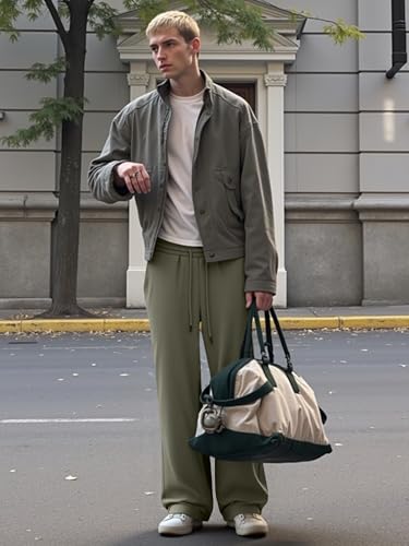 Image of JMIERR Men's Casual Baggy Pants Lightweight Wide Leg Lounge Travel Pants Streetwear with Pockets