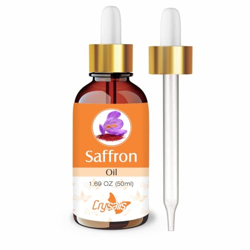 Image of Crysalis Saffron Oil 50 ml (1.69 fl oz) - Genuine Crocus sativus Infused Carrier Oil for Brightening Facial Formulations, Skin Care & Hair Treatments
