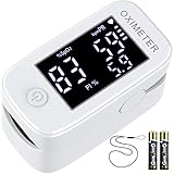 Pulsioximetro de Dedo Profesional KKmier Oximetro Dedo para Medidor Oxigeno en Sangre con Pantalla OLED y Pilas, Oxímetro de Pulso para（SpO2）PR y PI de alta Preciso y Confiable para Adultos