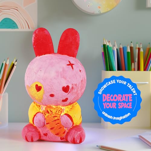 Paint Your Own Bunny Lamp Kit, Art Supplies Arts & Crafts Kit, Painting kit for Kids 6-12, Arts and Crafts for Kids Ages 8-12, Toys Girls Boy Birthday Easter Gift Ages 3 4 5 6 7 8 9 10 11 12+ - Image 5
