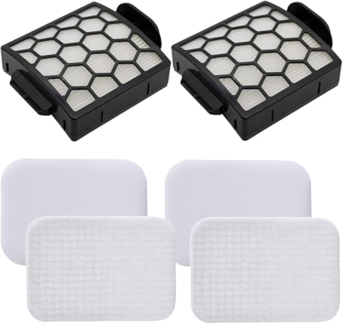 2 HEPA +2 Foam Filters For Shark Navigator Pet Plus NV150, NV151, NV251,NV255 and Zero-M Self-Cleaning Brushroll Pet Pro ZU62,ZU62C,ZU60 ZU60W Upright Vacuum,Replaces Parts 1238FT60 & 1239FT60.