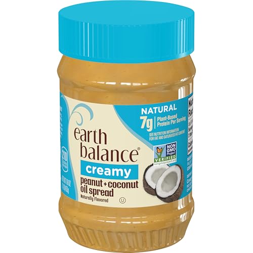 Earth Balance Creamy Peanut and Coconut Oil Spread, Vegan and Gluten Free, 16 oz.
