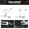 NEEWER Suspension Boom Arm Scissor Mic Stand, Microphone Arm Desk Stand with 3/8" to 5/8" Screw, Cable Ties Compatible with Blue Yeti Snowball Yeti X Quadcast, Max Load 3.3lb/1.5kg, NW-35, White #3