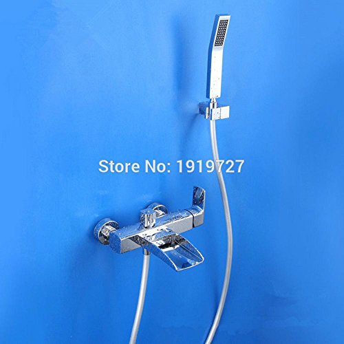 AllureFeng 100% de haute qualité en laiton massif lourd argent baignoire robinet de douche pluie douche douchette chrome accessoires de douche usine manchon directe Cover