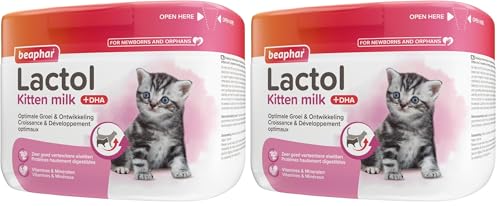 BEAPHAR – LACTOL – Lait maternisé pour Chaton en Poudre – Enrichi en DHA – Source de protéines de Haute qualité – pour Chaton Non sevré, Femelle gestante...