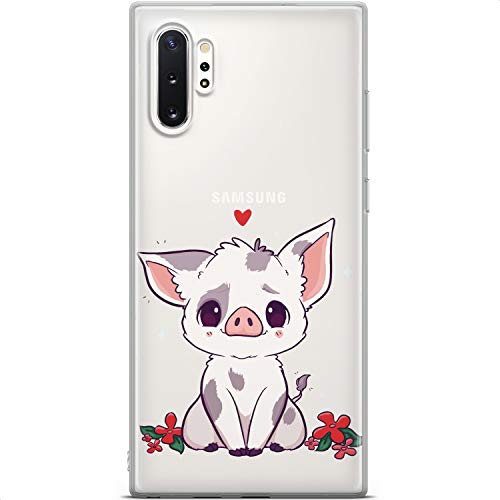 Mertak Phone Case Compatible With Samsung Galaxy Note 20 Ultra S22 S21 5G S20 S10 Plus Silicone Adorable Cute Slim Tpu Cover Flexible Piglet Animal Protective Mini Pig Design Lightweight Clear For Kid #TOP14