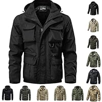 Generico Giacca Invernale Uomo Lungo, Giubbino Antivento e Impermeabile con Cappuccio - Elegante Parka con Cerniera e Fodera per Outdoor