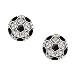 Soccer Earrings Studs Crystal Rhinestone Post Silver 1/2 inch by Kenz Laurenz