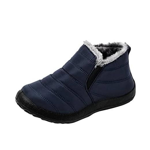 Warehouse Clearance Bargains Sale Womens Winter Boots Snow Short Boots Women Flat Couple Water Warm Winter Men Velvet Women's Boots Wide Fitting Ladies Halloween Sale Clearance (Blue, 5)