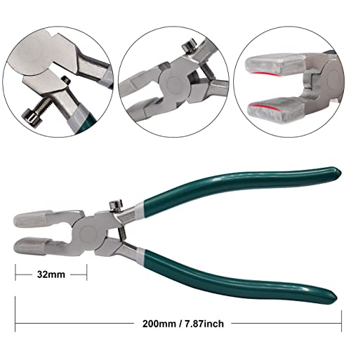 2 Pcs Heavy Duty Glass Running Pliers Tips With Adjustable Screw, Stained Glass Cutting Tool Kit Tile Cutters #TOP1