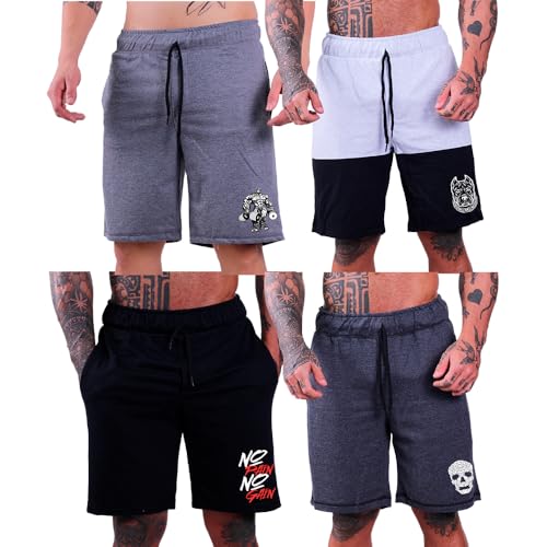 Kit 4 Bermudas Masculinas MXD Conceito Cores Variadas Básicas Casuais Para Treinos Musculação Lazer