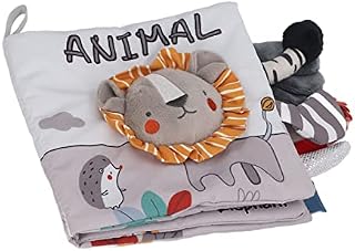 Livros de Pano para Bebês, Atraem a Atenção do bebê, Promovem o Desenvolvimento Cerebral Livros de Pano para Bebês, Cinza, Branco, Seguro 3D, Com Alça Lateral para Casa