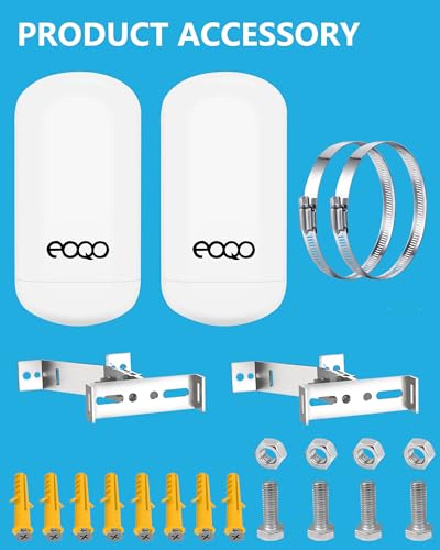 Point to Point 1.5KM Long Range Wireless Bridge with Bracket Mount for Starlink Internet - Reliable 5.8G 450Mbps CPE WiFi Bridges with 8dBi Antenna for Outdoor IP65 Waterproof, 2-Pack
