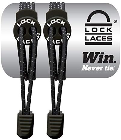 Lock Laces (Elastic Shoelace and Fastening System) (Black)