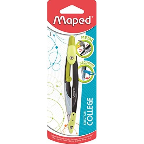 Maped Open - Compasso di sicurezza con protezione punta e mina per il Collegio,Vari colore