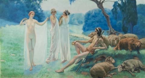 Carlos Schwabe Le Jugement De Paris toile grand format pour mur vide