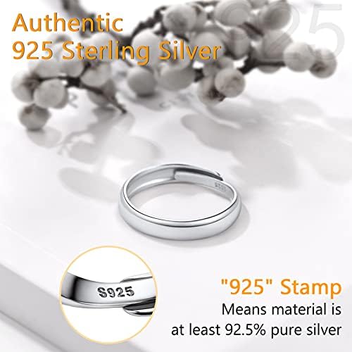 PROSILVER Women Silver Ring Adjustable, Moon/Leaf/Celtic Love Knot Open Ring, with S925 Stamp-Send Gift Box