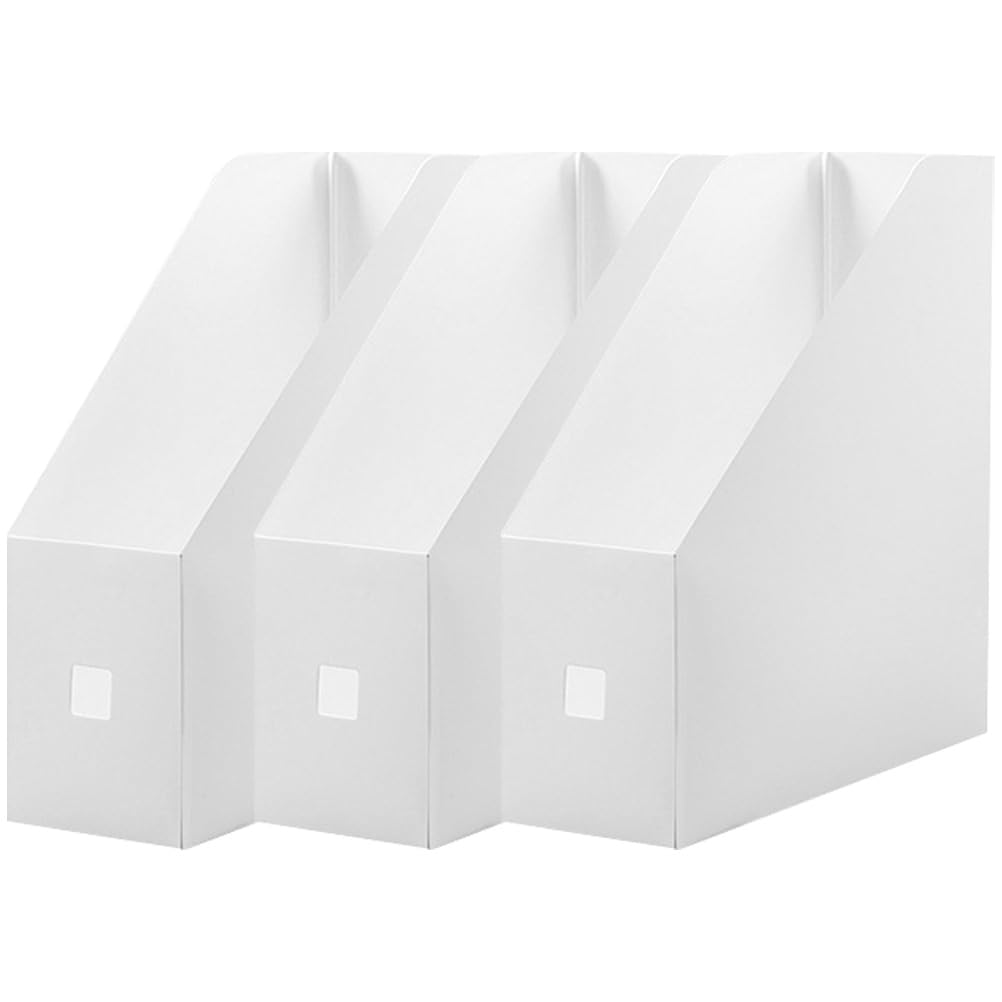 Organiseur de dossiers en plastique blanc lot de 3 pour trier vos rapports de bureau